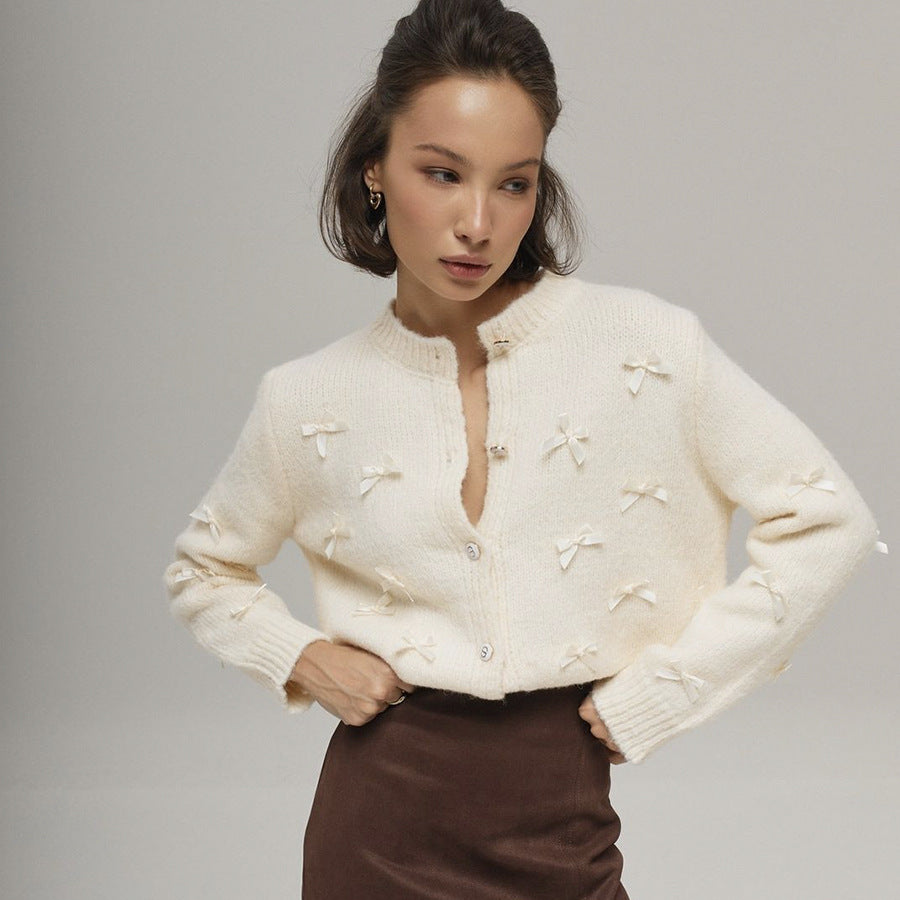 Damen Kuscheliger Strickcardigan mit Schleifendetails Drune
