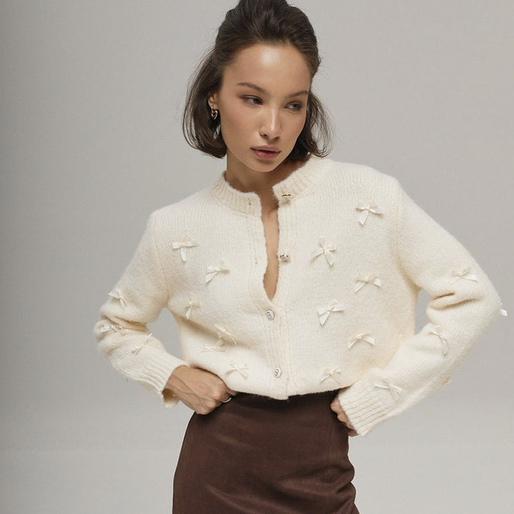 Damen Kuscheliger Strickcardigan mit Schleifendetails Drune