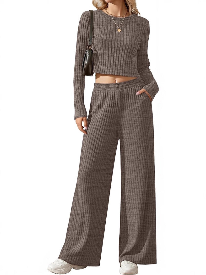 Damen elegantes und lässiges Strickensemble mit weitem Schnitt Drune