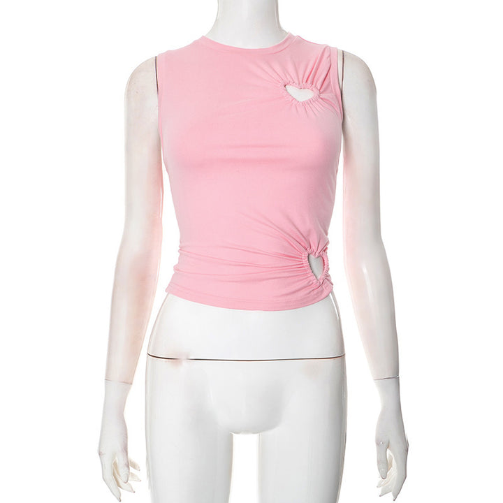 Damen modisches Trägershirt mit herzförmigem Cut-out und figurformendem Schnitt Drune