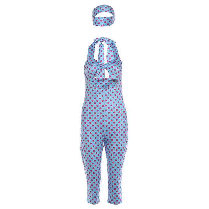 Damen Verspielter Polka-Dots Einteiler mit Band Drune
