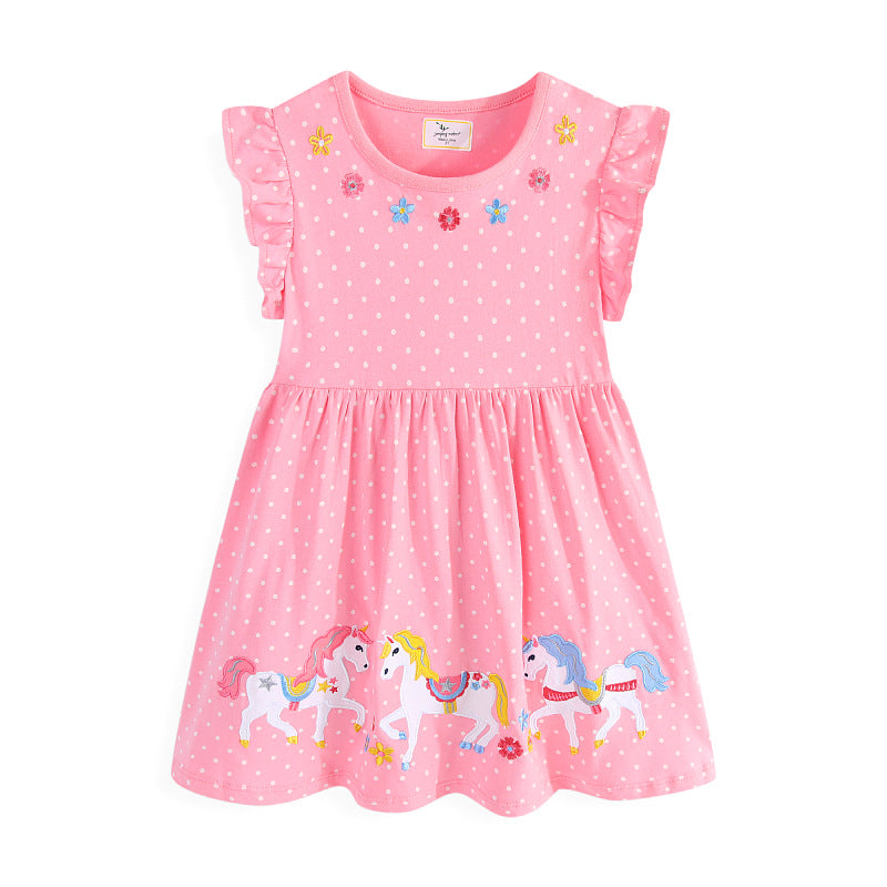 Mädchen Sommerkleid mit bezauberndem Einhorn-Design Drune