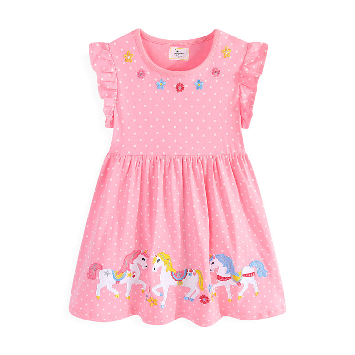 Mädchen Sommerkleid mit bezauberndem Einhorn-Design Drune