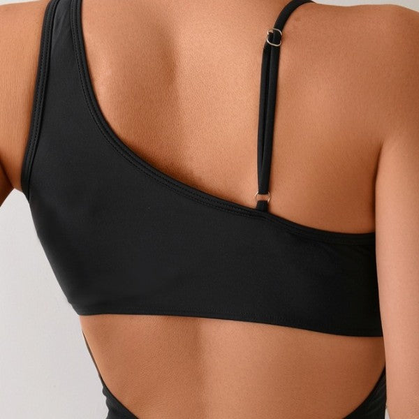 Damen Sportlicher Einteiler mit transparenten Einsätzen Drune