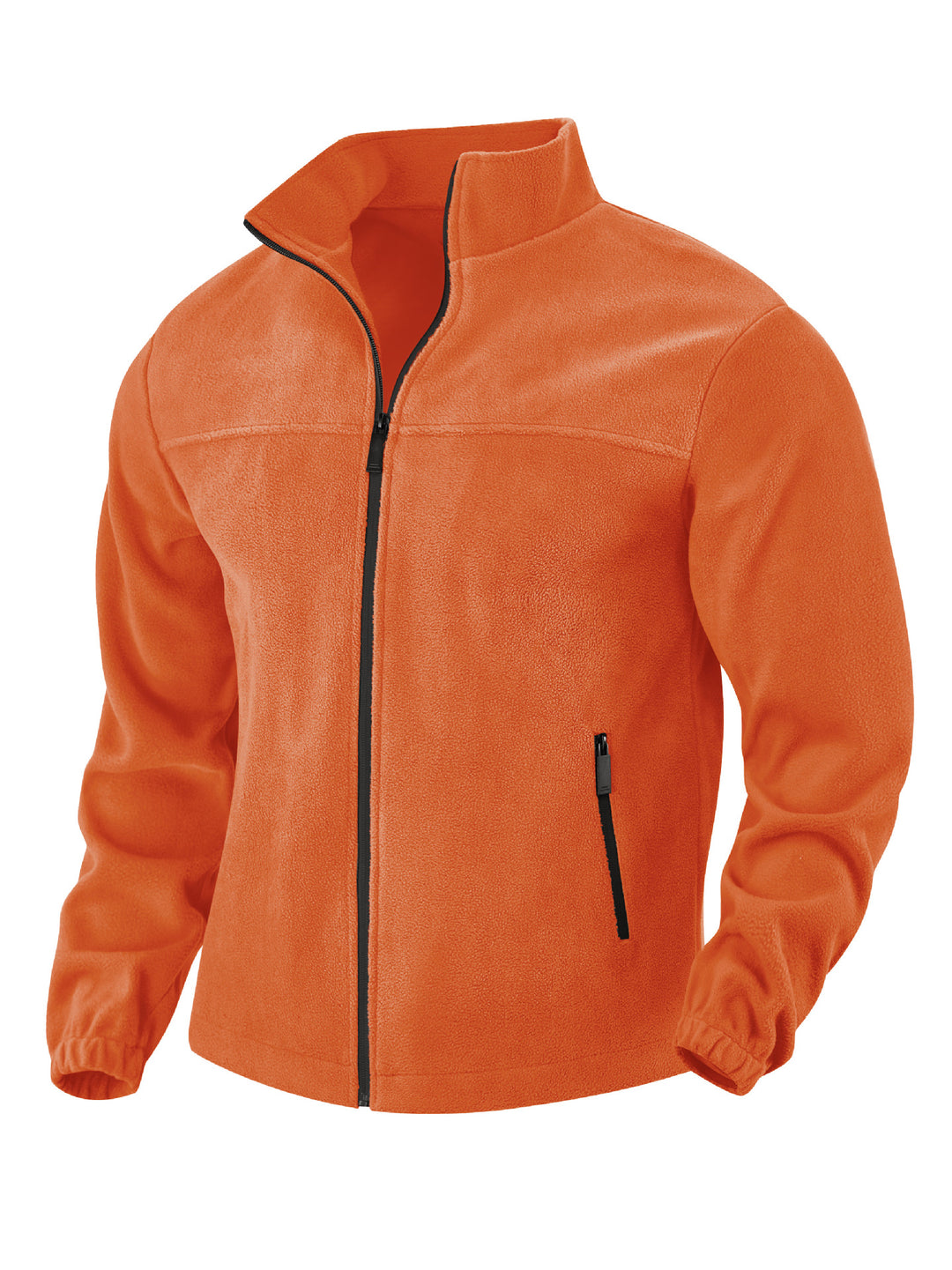 Herren nan warme Fleecejacke mit Reißverschluss, Stehkragen und Reißverschlusstaschen Drune