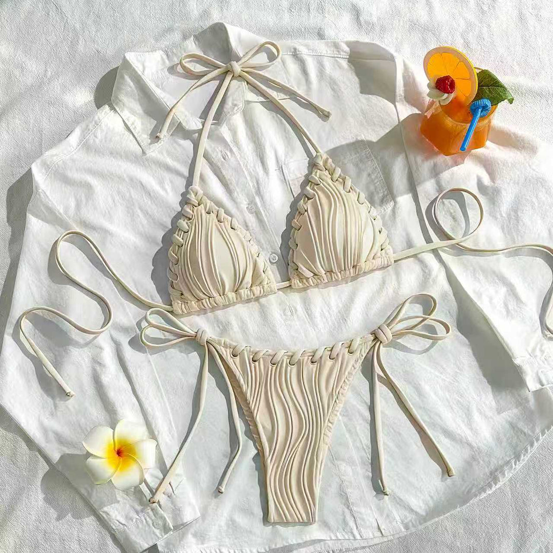 Damen Bikini-Set mit elegantem Rüschendesign und verstellbaren Trägern Drune