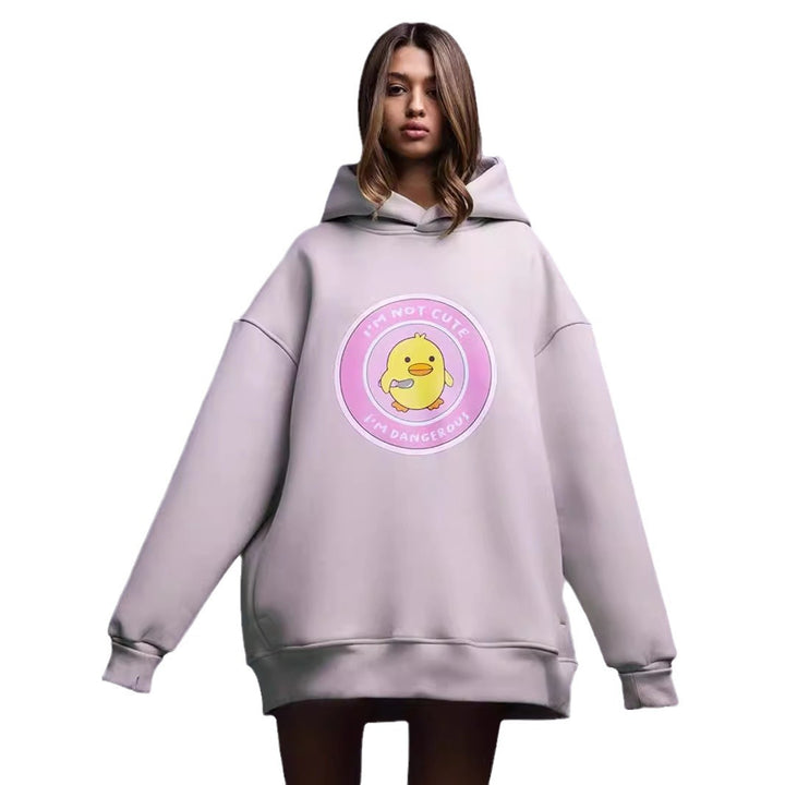 Damen Oversized Hoodie mit kreativem Grafikdesign Drune