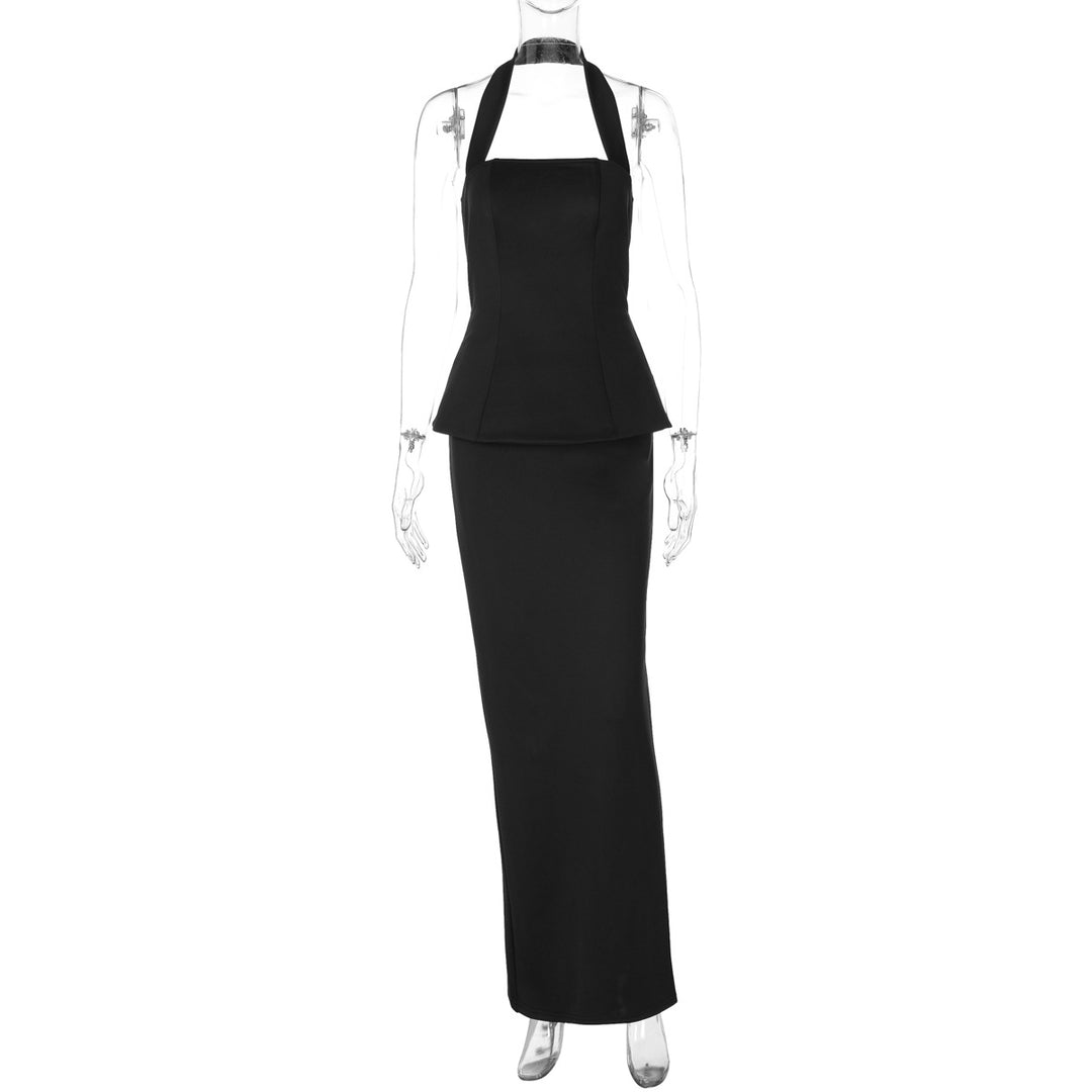 Damen Elegantes Maxikleid mit schmalem Schnitt und quadratischem Ausschnitt Drune