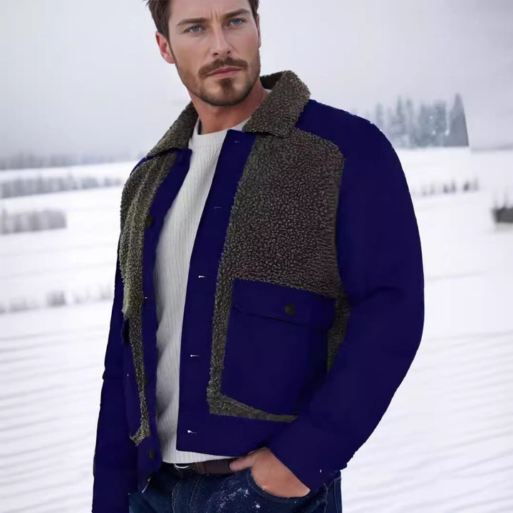 Herren lässige Jacke mit kontrastierendem Fleece-Einsatz Drune