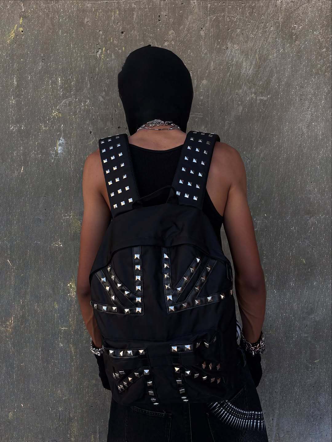 Damen Stilvolle Rucksack mit Nieten-Design Drune