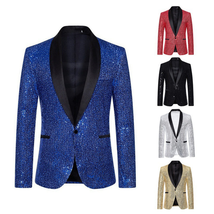 Herren glamouröser Pailletten-Blazer mit modernem Schnitt Drune