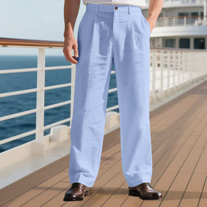 Herren elegante Freizeit-Hose mit weichem Stoff und weitem Schnitt Drune