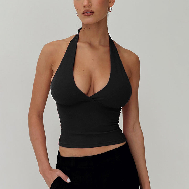 Damen Haltertop mit tiefem V-Ausschnitt Drune
