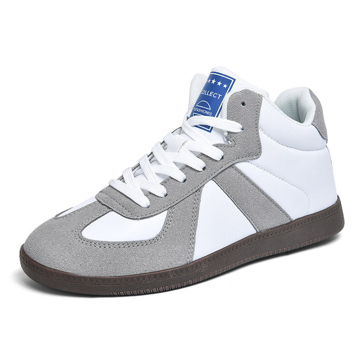 Unisex nan urbaner Tennis-Sneaker mit Veloursleder-Overlays gepolstertem Fersenkragen und vulkanisierter Gummisohle Drune