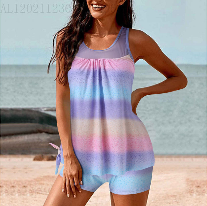 Damen Sportliches Strandoutfit mit modischer Raffung Drune