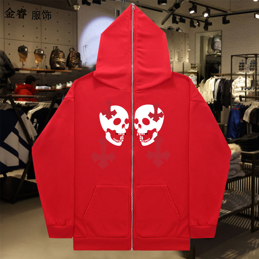 Damen Kapuzenjacke mit auffälligem Totenkopf-Design Drune