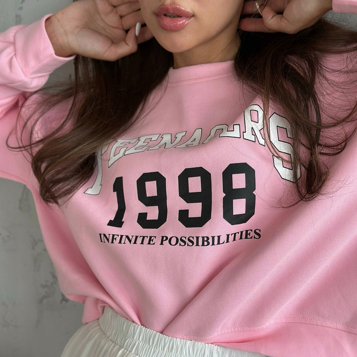 Damen lässiges Sweatshirt mit kreativem Druckdesign und komfortablem Schnitt Drune