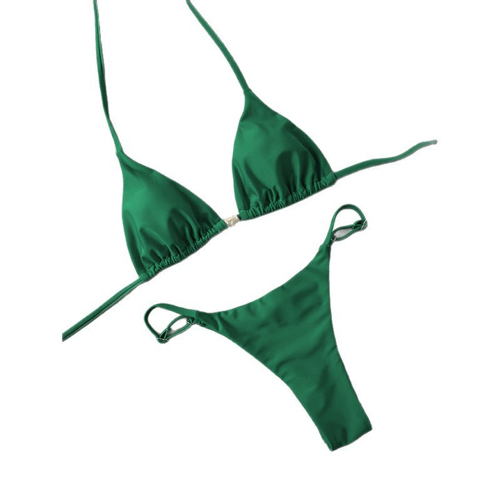 Damen Triangel-Bikini-Set mit verstellbaren Trägern und nahtlosem Design Drune