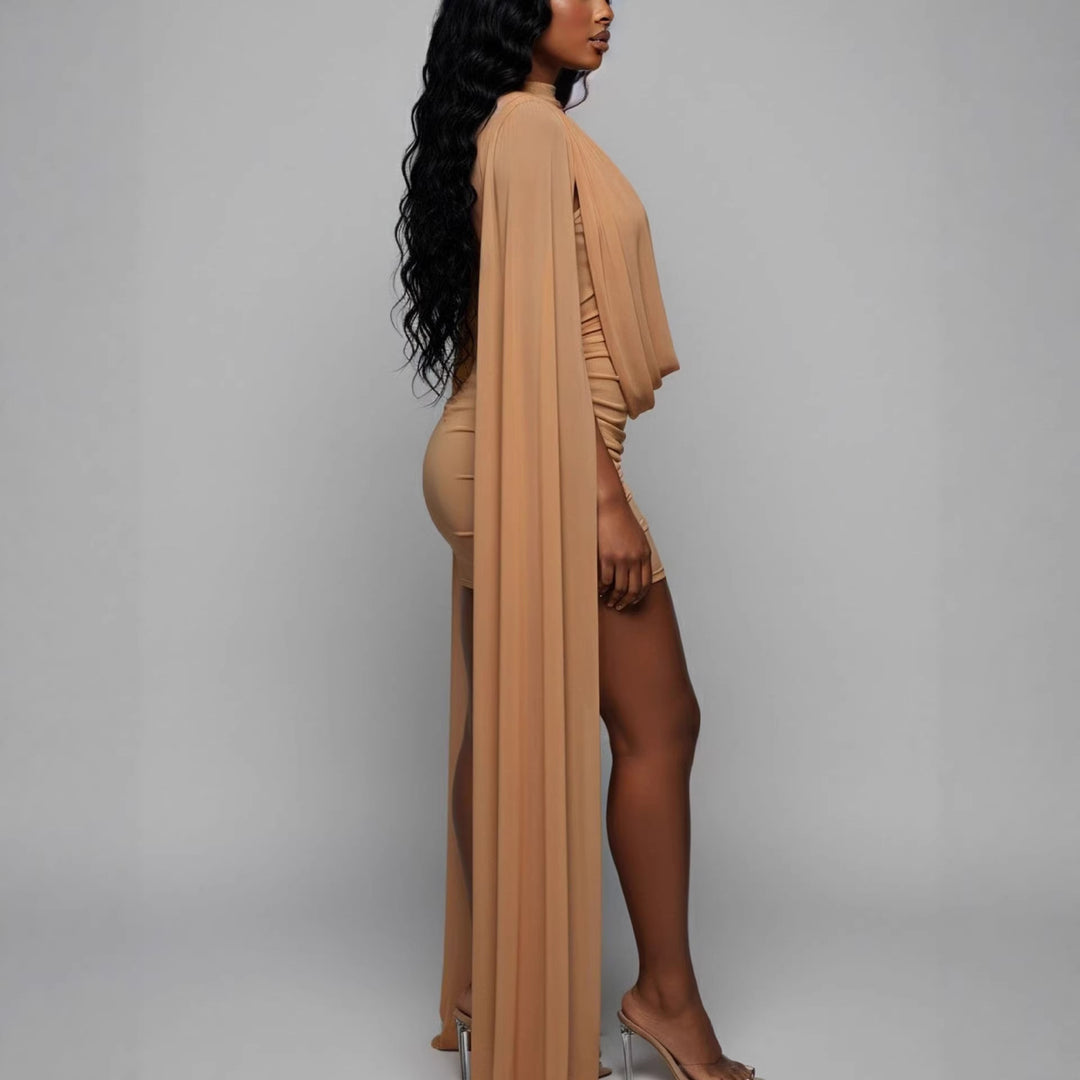 Damen Elegantes Wickelkleid mit fließendem Stoff und edlen Drapierungen Drune