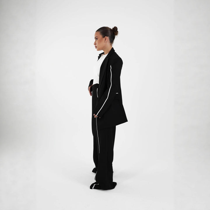 Damen eleganter Blazer mit kontrastierenden Details Drune