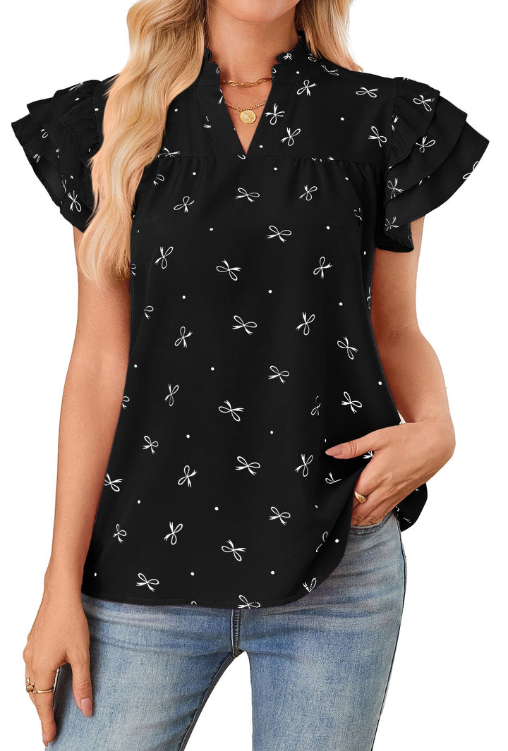 Damen leichtes Blusenshirt mit Rüschendetails Drune