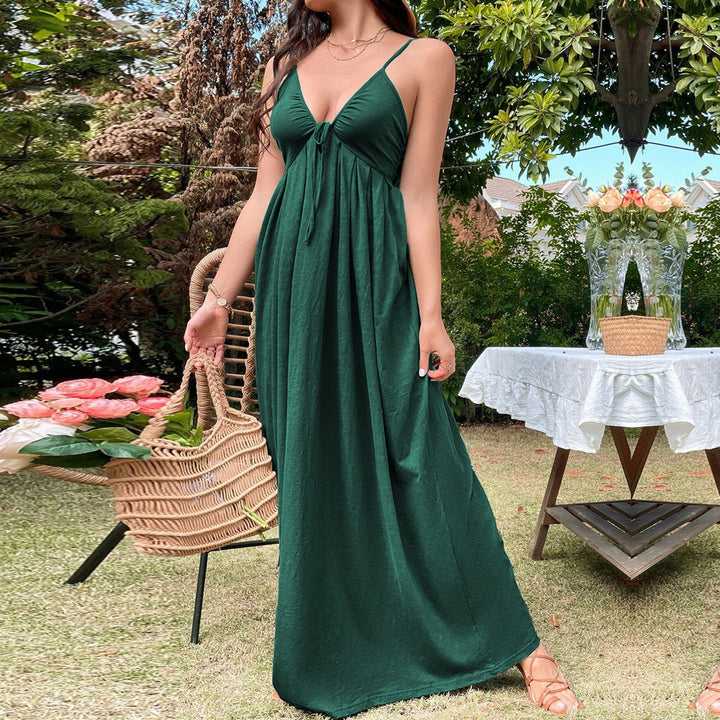 Damen Maxikleid mit lockerer Passform und verstellbaren Spaghettiträgern Drune