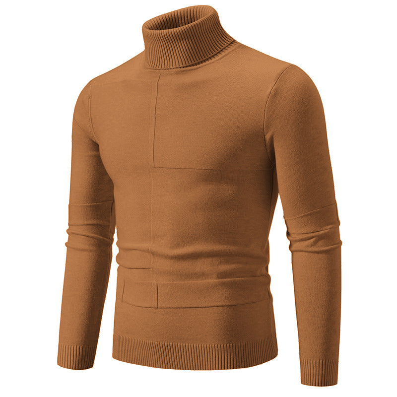Herren eleganter Rollkragenpullover mit modernem Zopfmuster Drune
