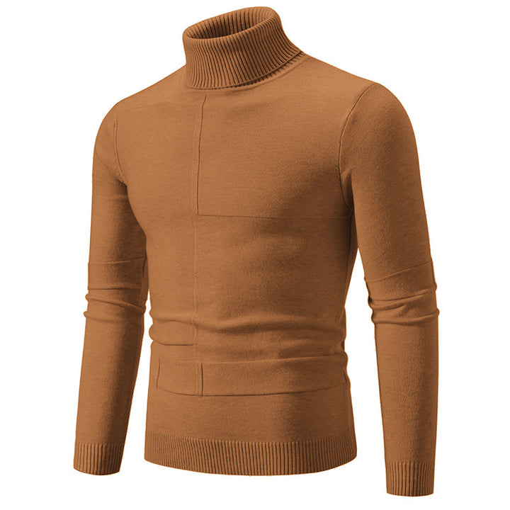 Herren eleganter Rollkragenpullover mit modernem Zopfmuster Drune