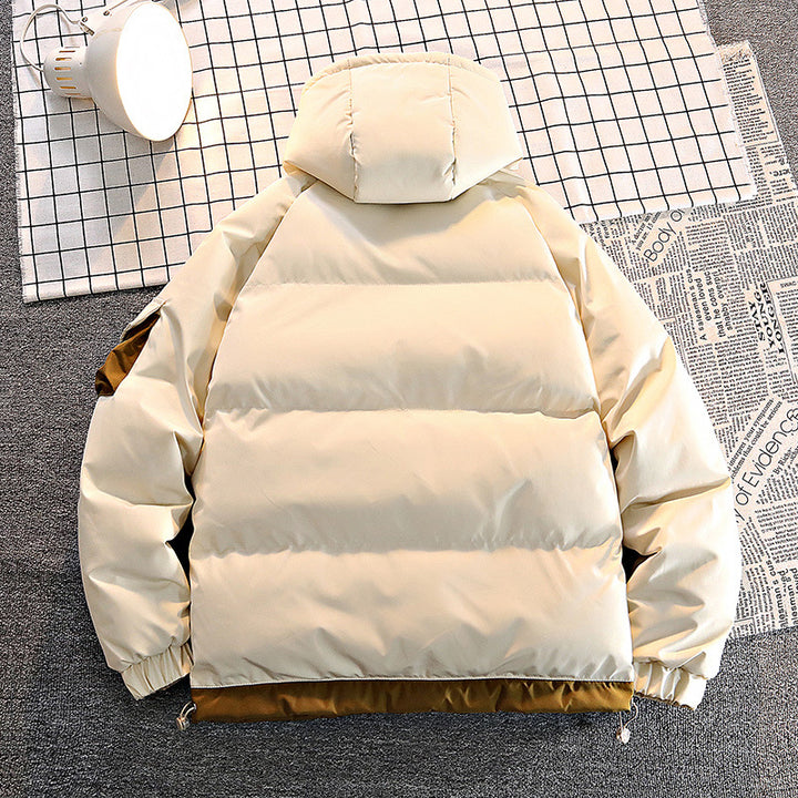 Herren  isolierte kapuzenpilotenjacke für kaltes Wetter mit Kordelzugsaum, elastischen Bündchen und schrägen Reißverschlusstaschen Drune