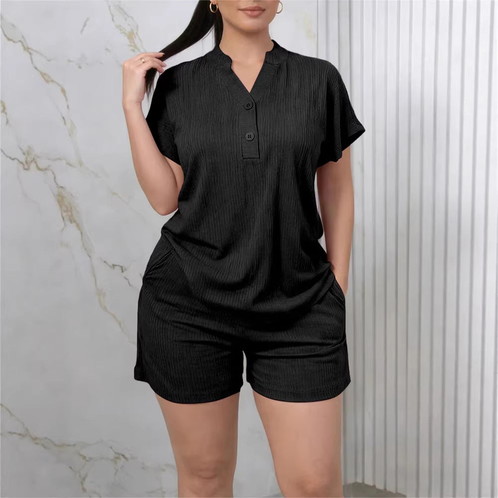 Damen Freizeit-Jumpsuit mit Knopfleiste und seitlichen Taschen Drune