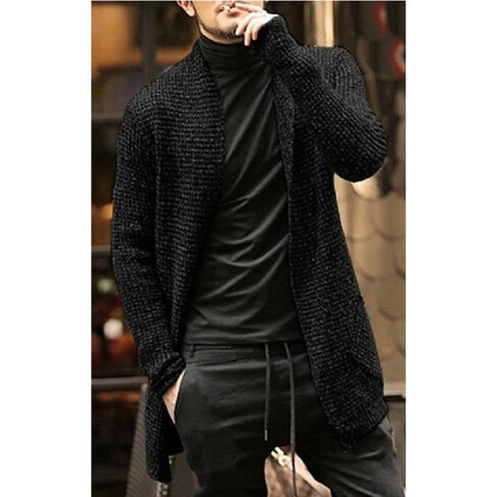 Herren Strickjacke mit offenem Design und strukturiertem Muster Drune