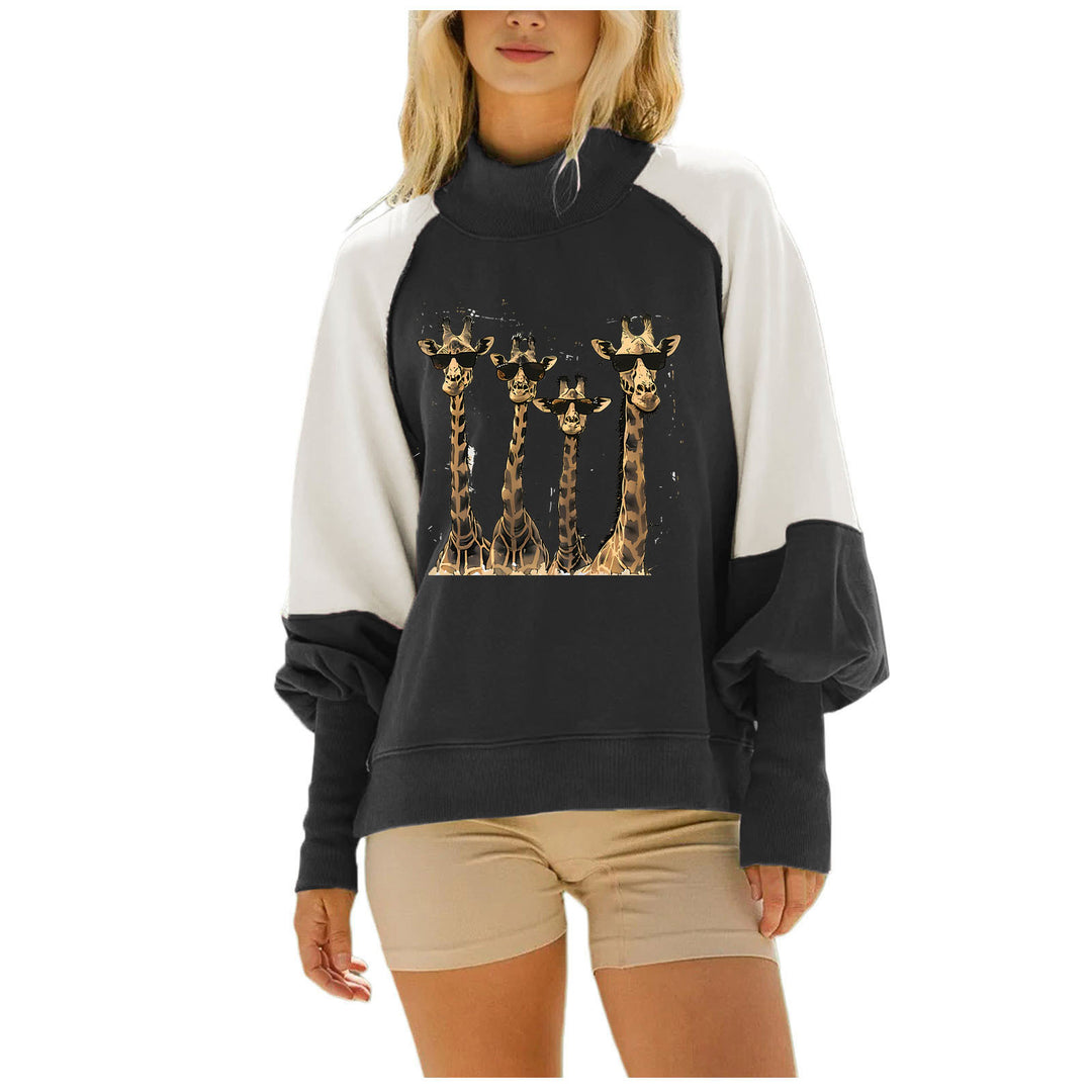 Damen Sweatshirt mit kreativen Giraffenmotiven Drune