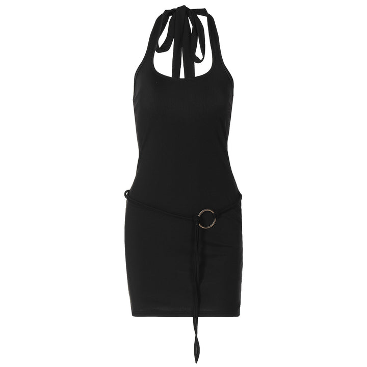 Damen Mini-Kleid mit verstellbarem Bund und lässigem Rückenausschnitt Drune
