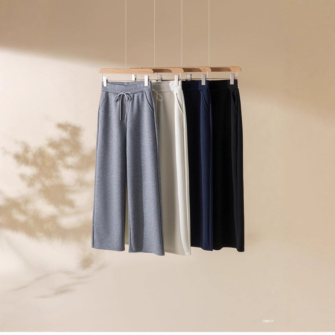 Damen locker sitzende Sporthose mit elastischem Bund und verstellbarem Kordelzug Drune