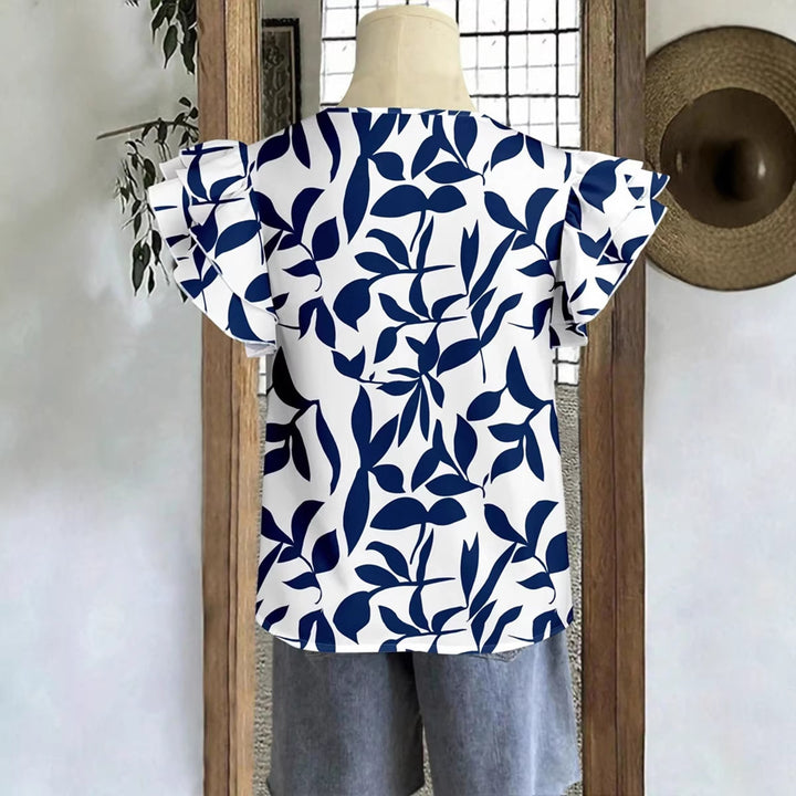 Damen Bluse mit puffärmel und floralem Muster Drune