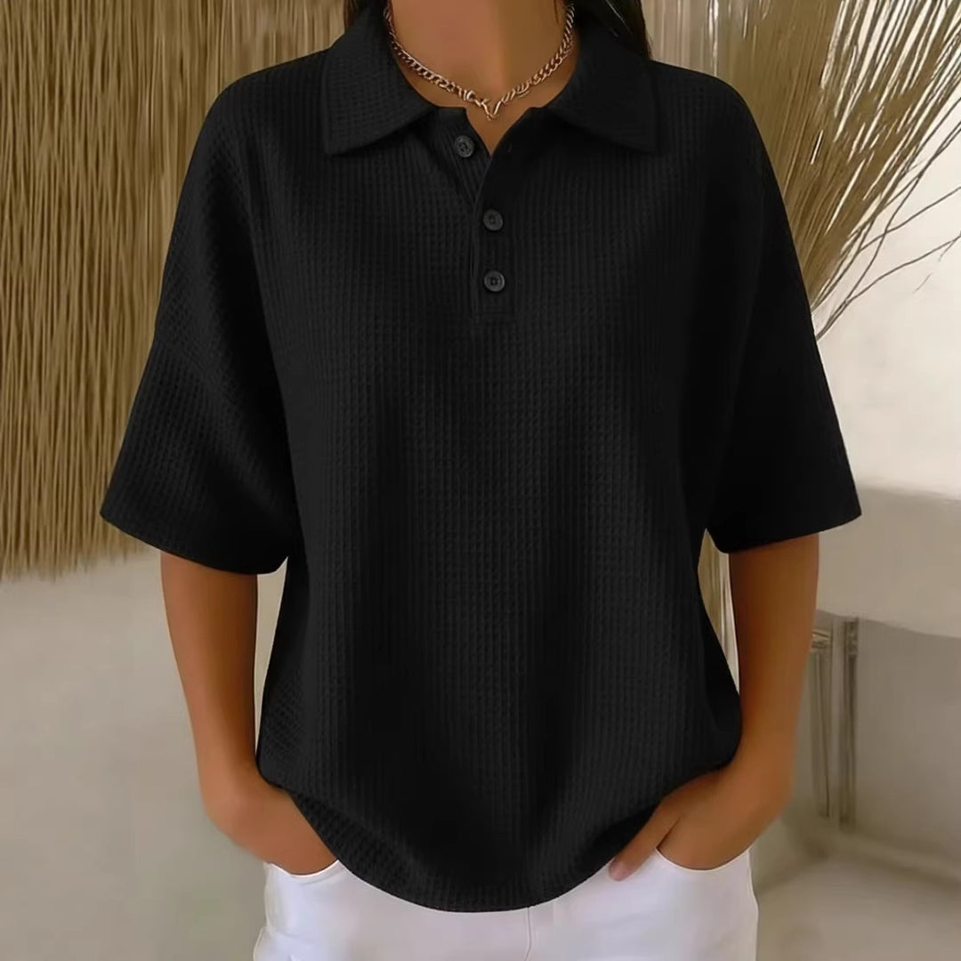 Damen sportliches Poloshirt aus Waffelpiqué Drune