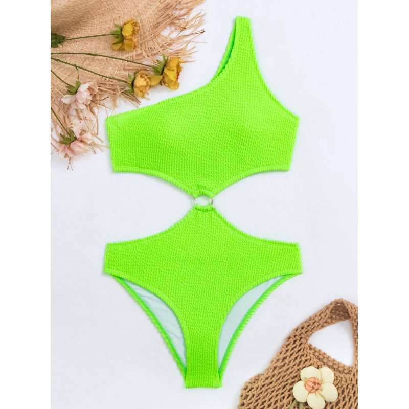 Damen Einseitiger Cut-Out Badeanzug mit attraktiven Details Drune