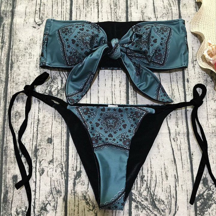 Damen Bandeau-Bikini mit verspieltem Knotendesign Drune