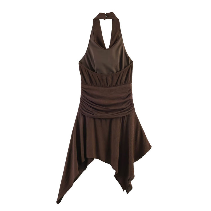 Damen asymmetrisches Kleid mit eleganter Drapierung Drune