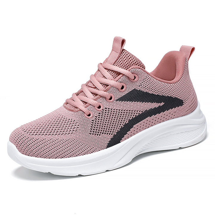 Damen nan atmungsaktive gestrickte Sneaker mit Memory-Schaum-Fußbett und stoßdämpfender EVA-Sohle Drune