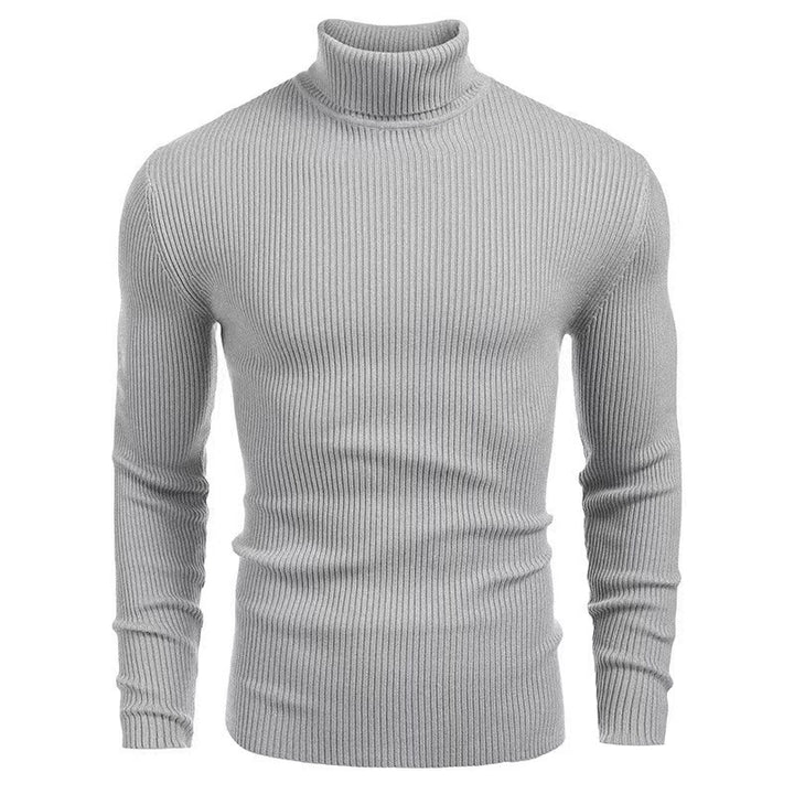 Herren nan Rippstrick Rollkragenpullover figurnaher elastischer Feinstrick Drune