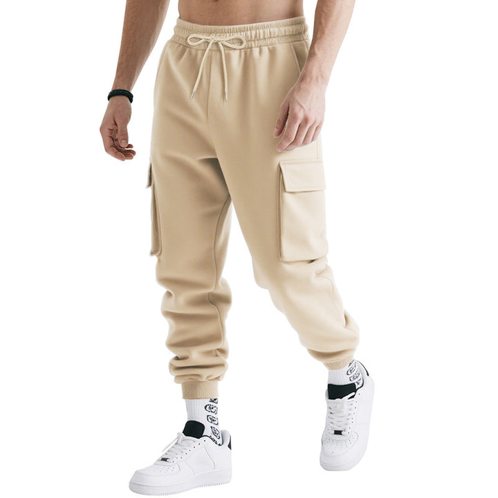 Herren nan Cargo-Joggerhose aus schwerem French Terry mit aufgesetzten Klappentaschen und elastischem Tunnelzugbund Drune