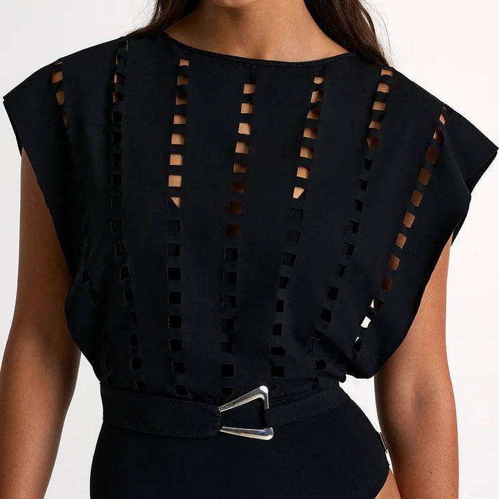 Damen Badeanzug mit elegantem Schnitt und modischen Details Drune