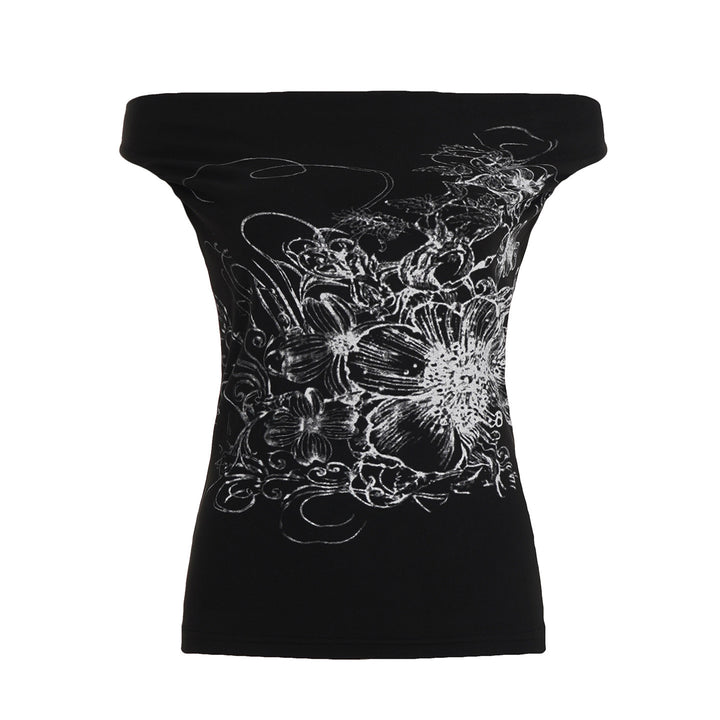 Damen ärmelloses Crossover-Top mit floralem Design Drune