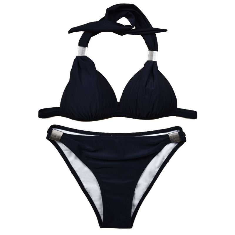 Damen Triangel-Bikini mit verstellbaren Trägern und schicker Knoten-Detail Drune