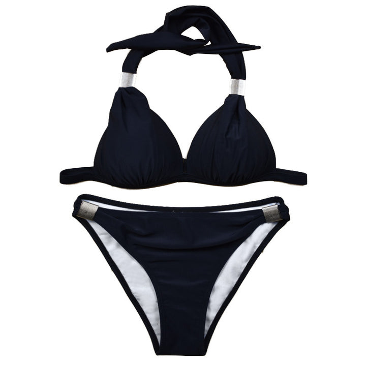 Damen Triangel-Bikini mit verstellbaren Trägern und schicker Knoten-Detail Drune