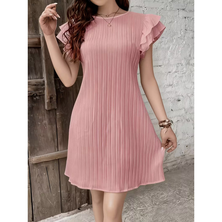 Damen Plissiertes Kurzkleid mit Rüschendetails Drune