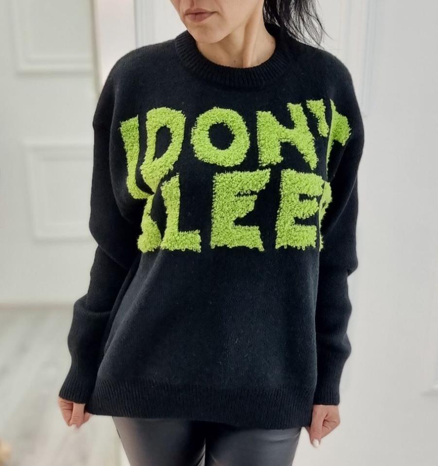 Damen Kuscheliger Statement-Pullover mit Motiv Drune