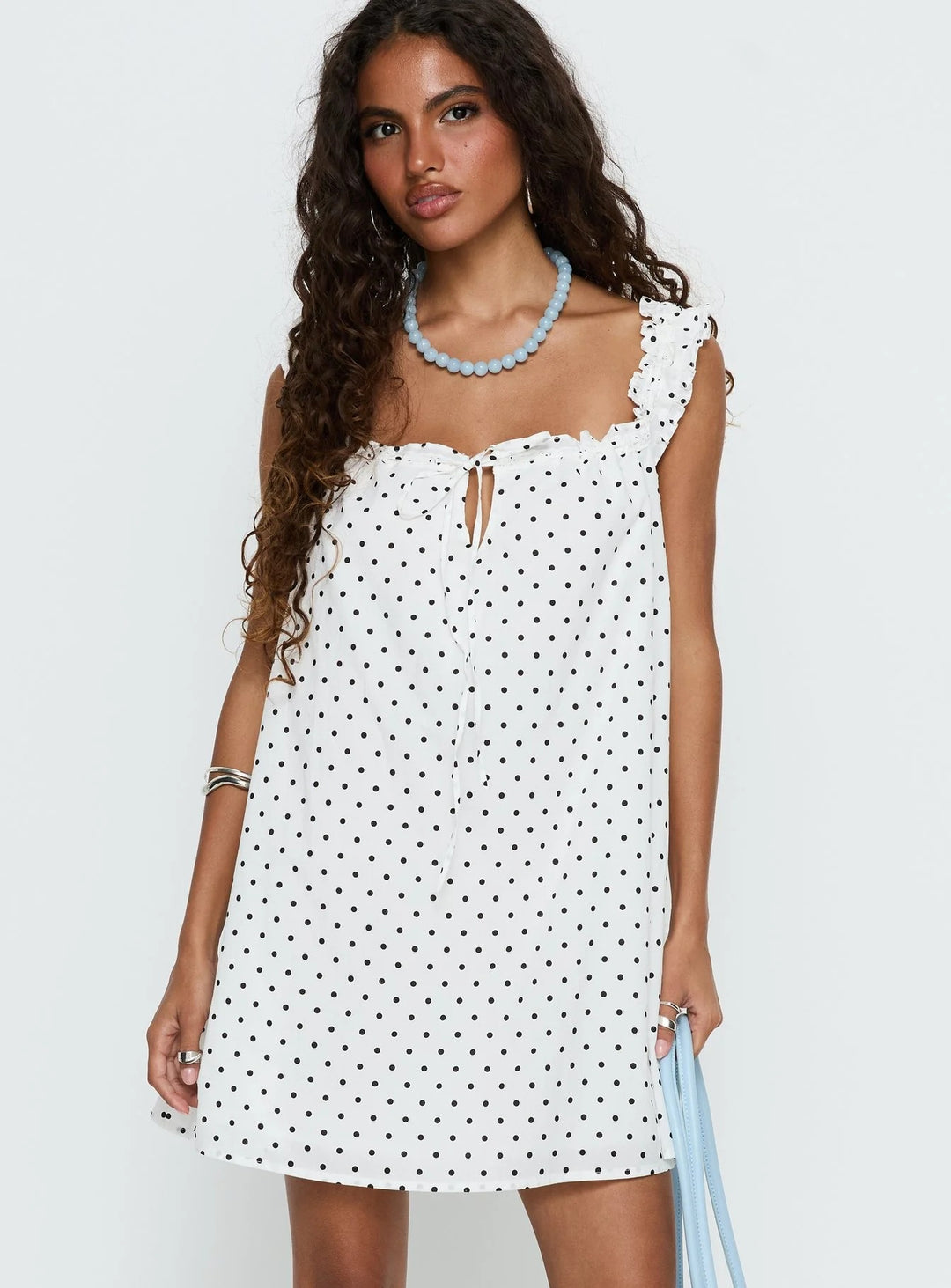 Damen lässiges Sommerkleid mit Rüschendetails und Knopfverschluss Drune