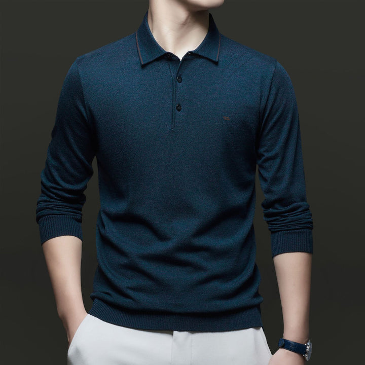 Herren Pullover mit poloartigem Kragen und modernen Akzenten Drune